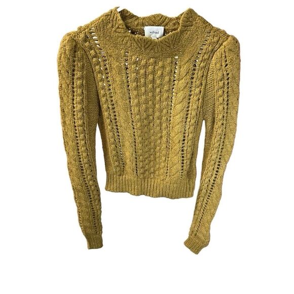 Aritzia Wilfred Reverdy Cropped Cable Knit Sweater Tamarind Wool Alpaca XS - Picture 5 of 10